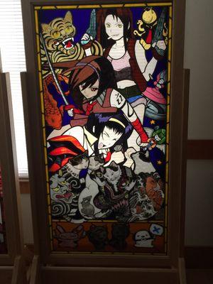 This is a commission for one. of 15 Anime'Stained Glass windows for a private home.