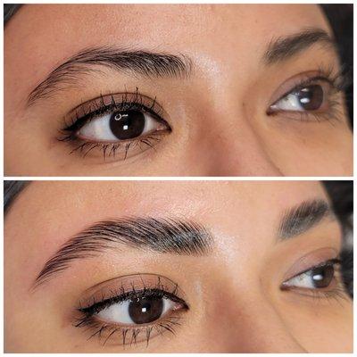 Before & after brow lamination