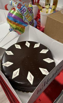 I really have the best staff!! Sacher Torte Cake for everyone!! Yummy!!