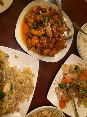 Thai Fried Rice, Orange Chicken, Siamese Chow Mein Plate