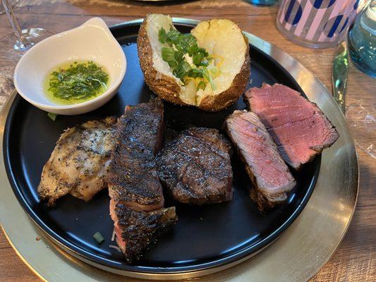 Steak tasting experience with bonus chicken