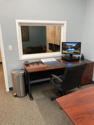 Large testing booth room