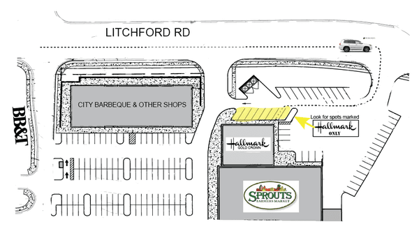 Parking spots reserved for our customers