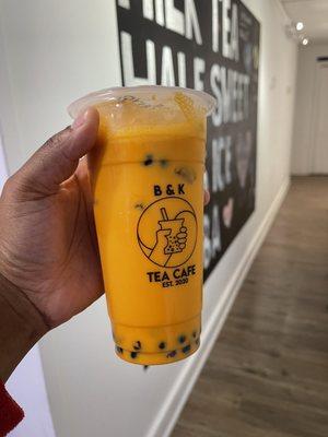 Thai tea with boba