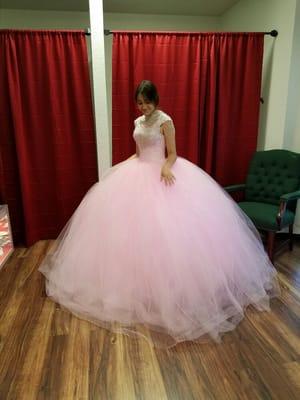 We helped this wonderful girl make her quince dress the dress of her dream