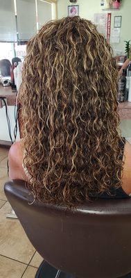 Style and perm and highlights