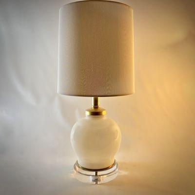 Opaline glass lamp with internal bulb