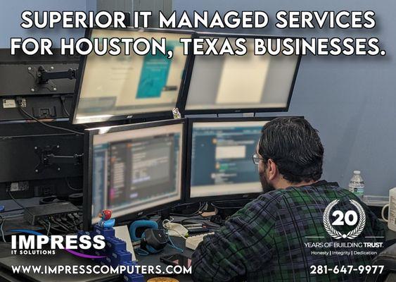 When you need managed services in to maintain peak operation in the IT network of your small business, consider us here at Impress Computers