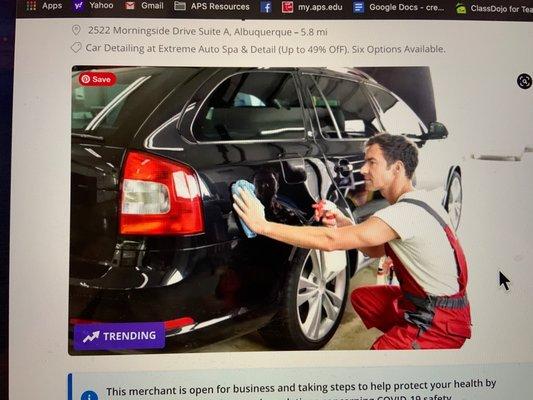 Guy polishing a car