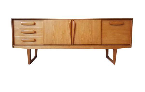 Large clear fruit wood buffet, Denmark, 1960. From D'LightUs, European mid century dealer @ Market Stalls