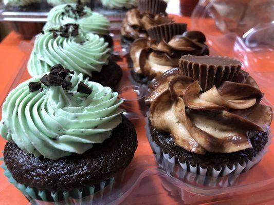 Mint Chocolate Chip & Peanut Butter Fudge Cupcakes!!!