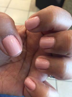 AVOID THIS PLACE:  Nail polish on my cuticles and cuticles not thoroughly cut