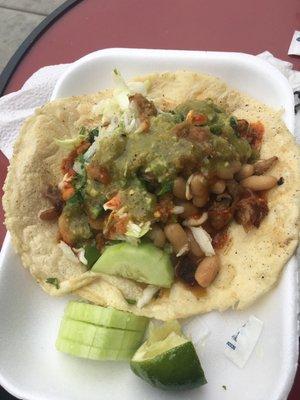 Homemade tortillas w freshly made beans