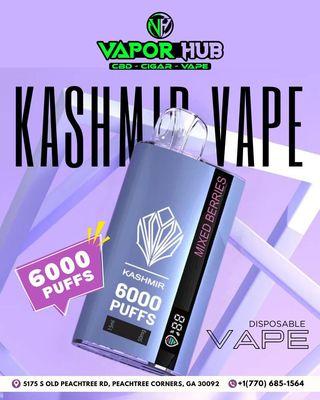 "Take your taste buds on an adventure with Kashmir 6000 puffs--only at Vapor Hub Peachtree!