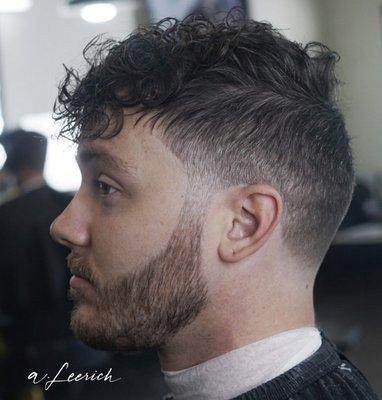 Low Taper Fade with Beard Line Up