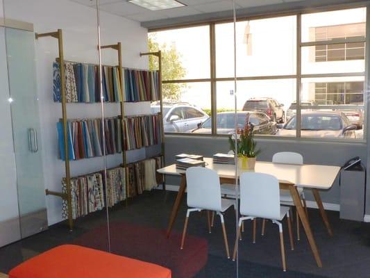 Showroom displaying fabrics