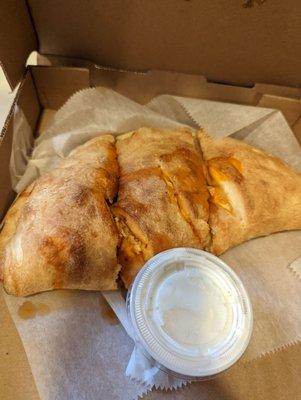 Buffalo chicken calzone