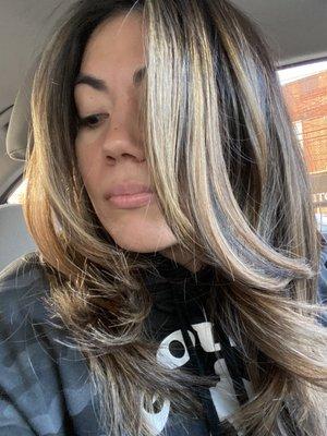 Balayage and haircut