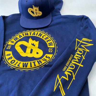 New Maintain hoodies and hats.