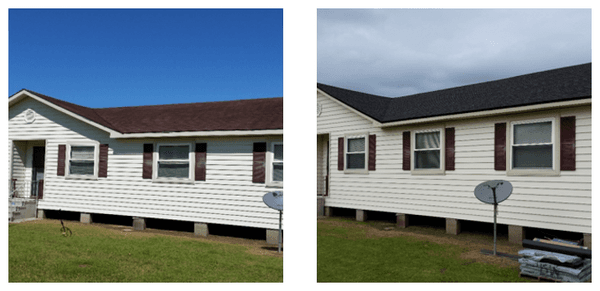 Before and After! Installed by Holliers Specialty Roofing.