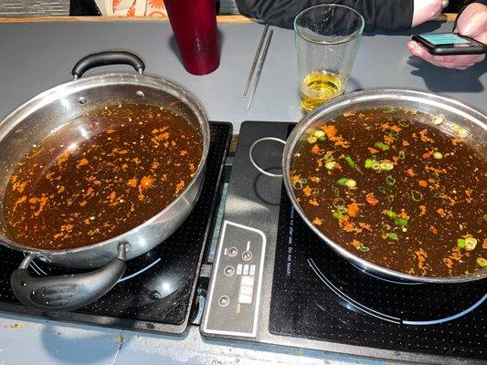 Spicy and Mongolian broths