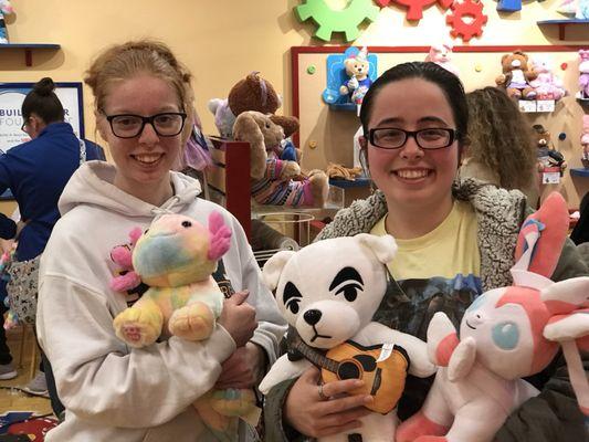 All ages love and enjoy the experience from start to finish. Stuffies are large in size and can be created to one's liking.