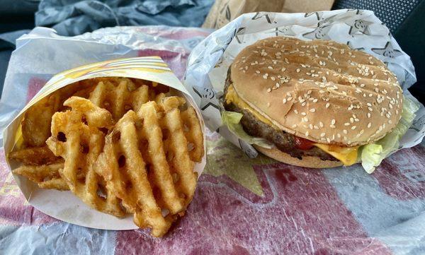 Criss Cut Fries and Famous Star Burger