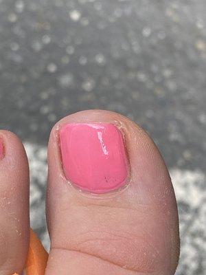 Normally it looks like I had a pedicure after I just get one. This looks like I did it myself.