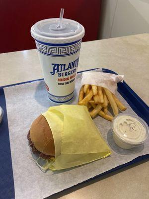 Jr. Atlantis Burger in a combo with a side of large ranch (so good).