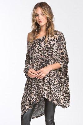 oversize slouch cheetah tunic