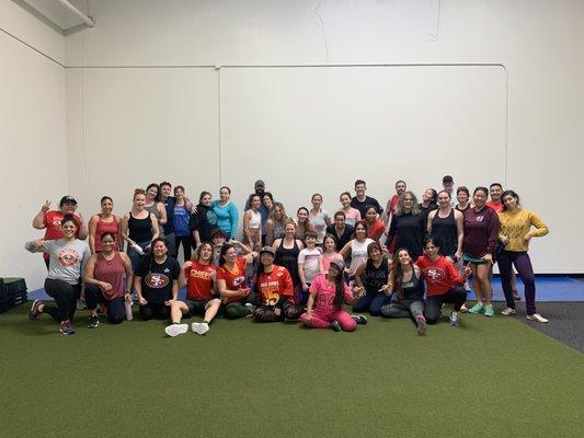 Our Super Bowl workout crew!