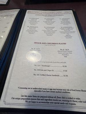 menu