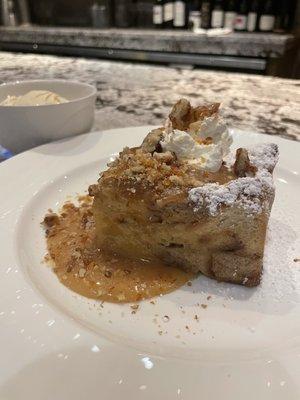 Bread pudding with the most amazing vanilla ice cream!