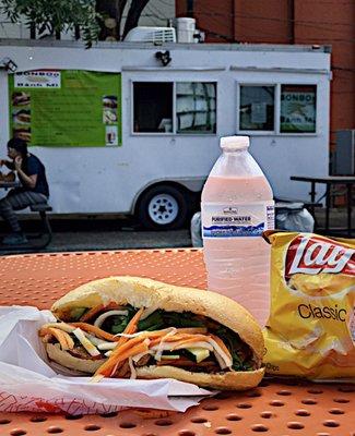 I'm pretty much a fan of any Bahn Mi order that includes chips & a drink choice for $7.