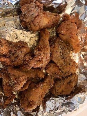 Breaded honey garlic pepper wings