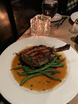 Berkshire Pork Chop with green beans