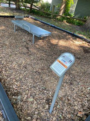 Different exercise stations in a loop around the park