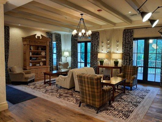 One of two first floor lounge areas in the Kimpton Taconic Hotel.