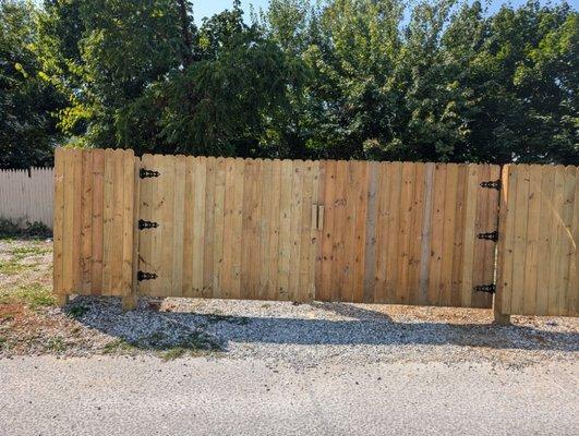 Completed customized fence gate installation