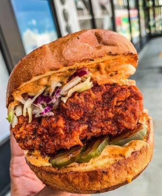 The Nashville Hot Chicken Sandwich w/ our special habanero blend.