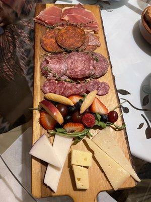 Great board of Spanish sausages and cheeses.