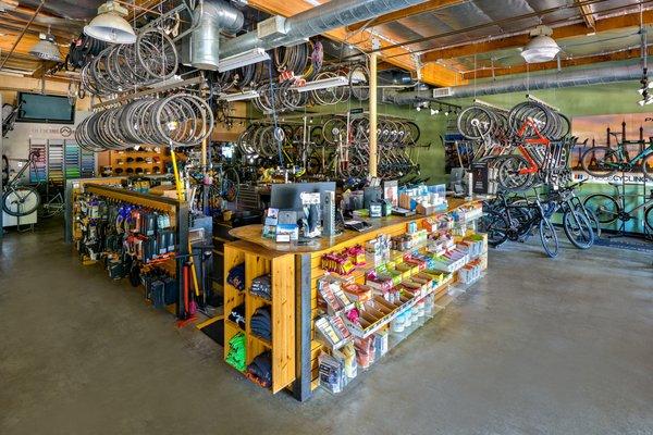 The "Pit" is in the middle of our shops! Watch as we work on your bike!