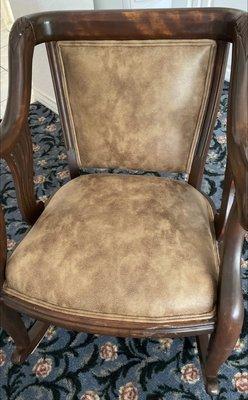 Newly upholstered leather rocker