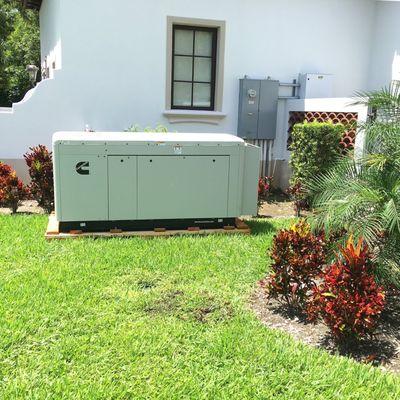 Home natural gas/propane generator with a Cummins engine.