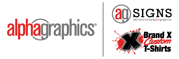 Alphagraphics on University, now with Brand X and AG Signs inside.