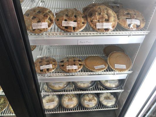 Variety of different pies. Apple, cherry, blueberry, key lime, sweet potato, and banana pudding