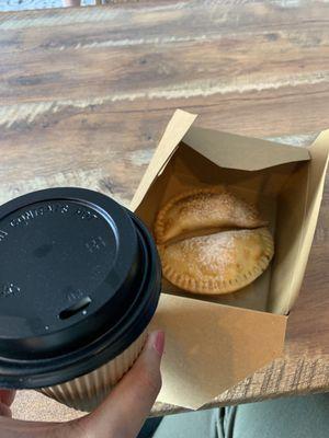 To-go latte and guava empanadas