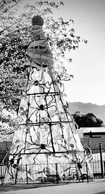 The Pumpkin-headed skeleton towers with ginormous spiders crawling all over it!  Happy Halloween, my Yelper friends!  :-)     Late Oct 2021