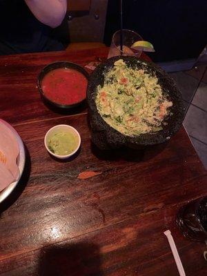 guacamole me and the girl had a disagreement over how spicy to make it. He made a little side of extra spicy! Was epic !!