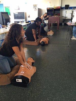 Sharpening up on our CPR and First Aid.